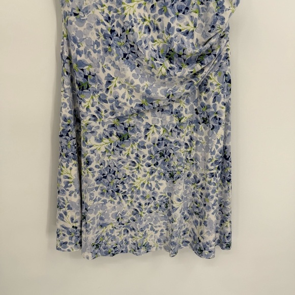 Lauren Ralph Lauren Ruched Sheath Dress Size 12 Floral Sleeveless Stretch Purple - Picture 3 of 10